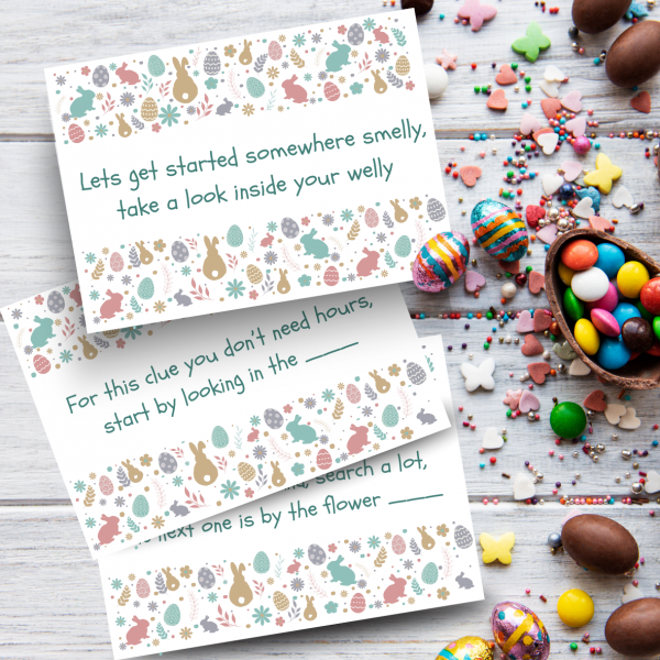 Personalised Easter egg hunt clues - Outdoor *Instant Download*